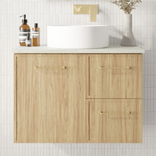 Hamilton 750mm Wall Hung Single Vanity with Solid Surface Countertop